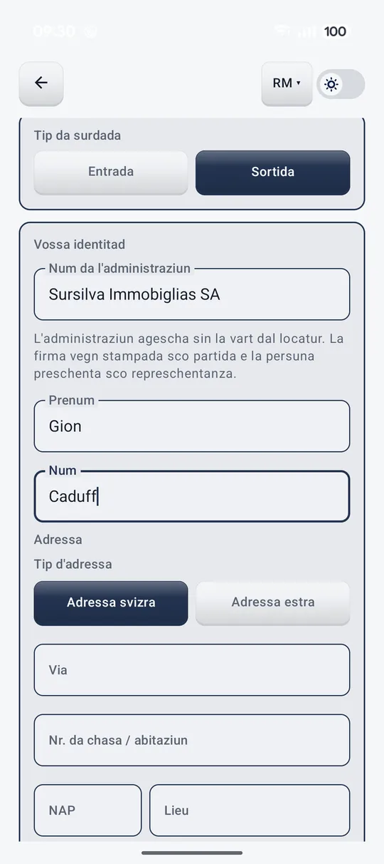 Purtrets da l'applicaziun 2