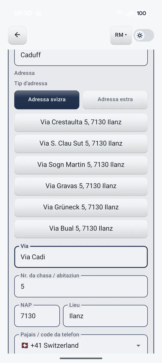 Purtrets da l'applicaziun 3