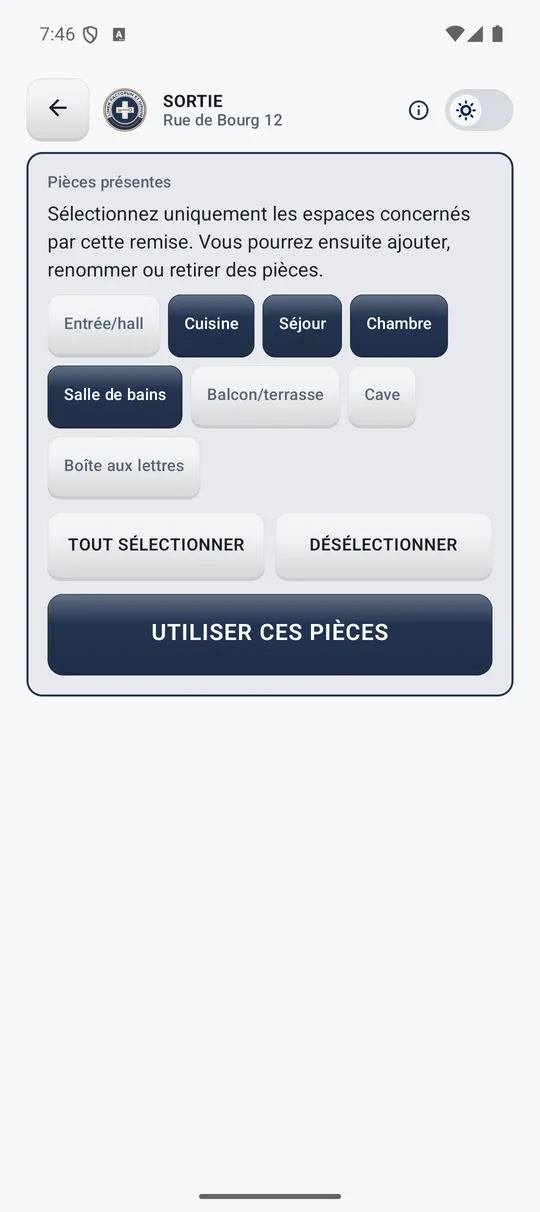 Sélection des pièces à contrôler