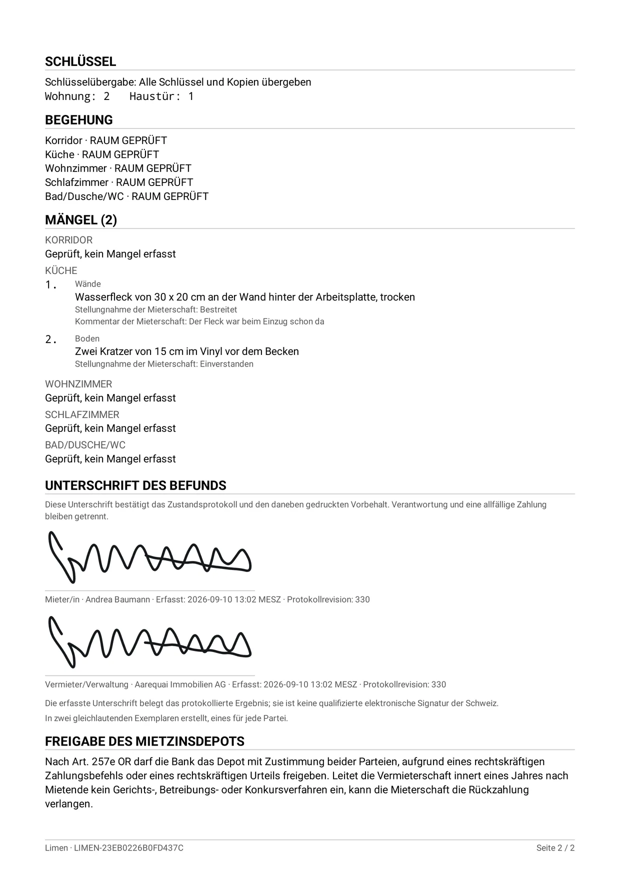 Das exportierte Protokoll 2